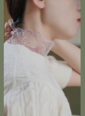 柔焦感~高级唯美睫毛高领假领子