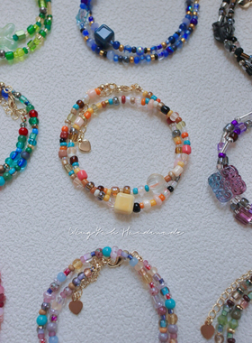 福利款｜甜美可爱双层随心配手链ins小清新两圈叠戴撞色闺蜜手串