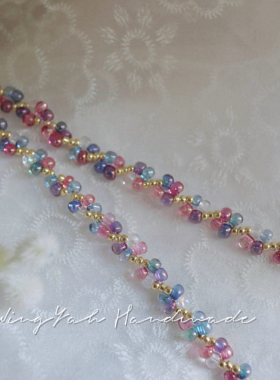 WingYah彩色霓虹泡泡蓝紫色手链原创女清新小众风手工手串手环