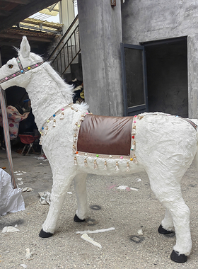 一比一仿真白马大型仿真马可以乘重200斤拍摄道具商场装饰玩偶
