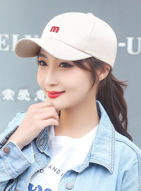珍玥琦新款立体刺绣小m棒球帽时尚男女士青年情侣遮阳帽学生帽子