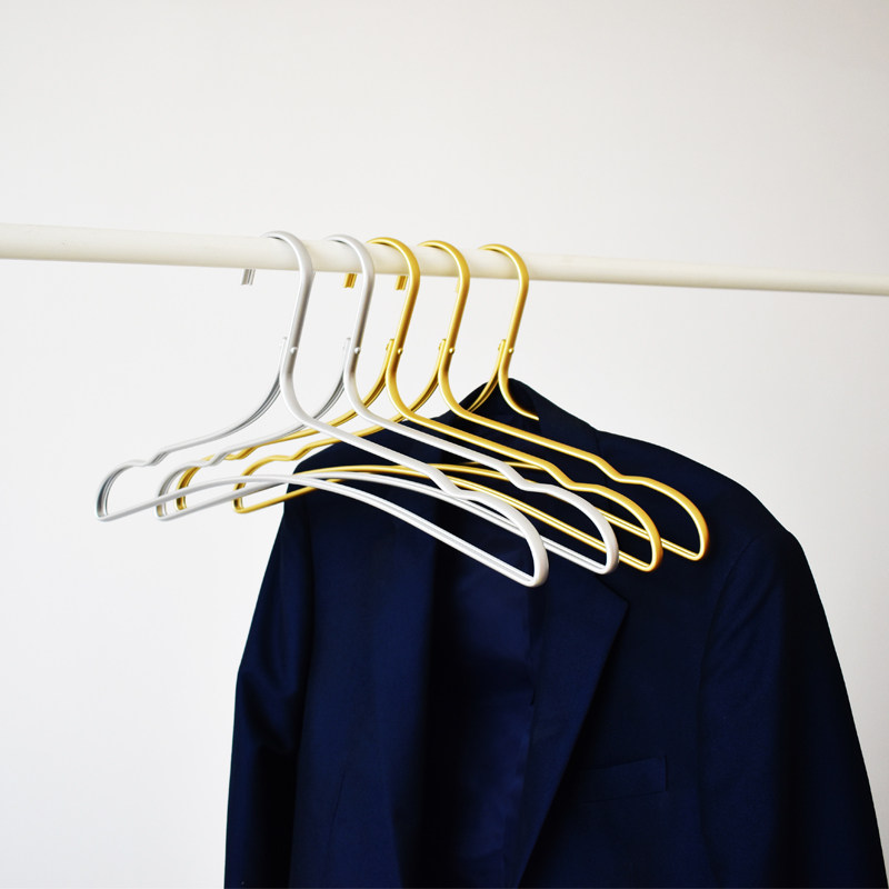 铝合金衣架加厚铝制防锈无痕衣架金属衣撑晾晒衣服裤子无印挂5个,淘宝优惠券,粉丝福利购,淘宝优惠卷