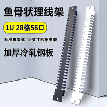 Cabinet line trunking 28 g 56 mouth rationalizer rail machine room wire rack telephone line network wire fishbone-like blind plate