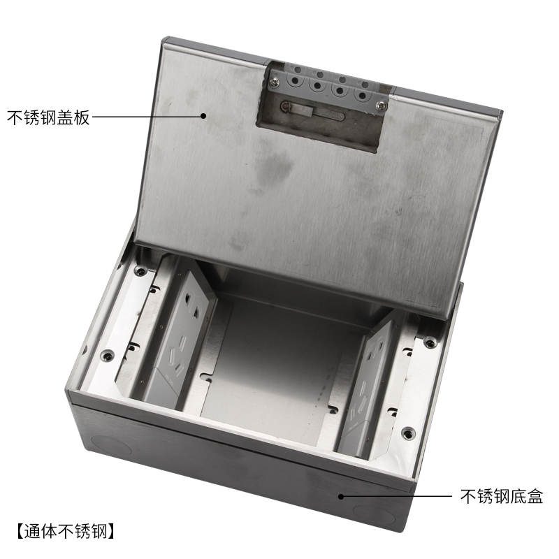 地插座304不锈钢隐藏式 双联五孔可镶嵌瓷砖大理石地板毯地面插座