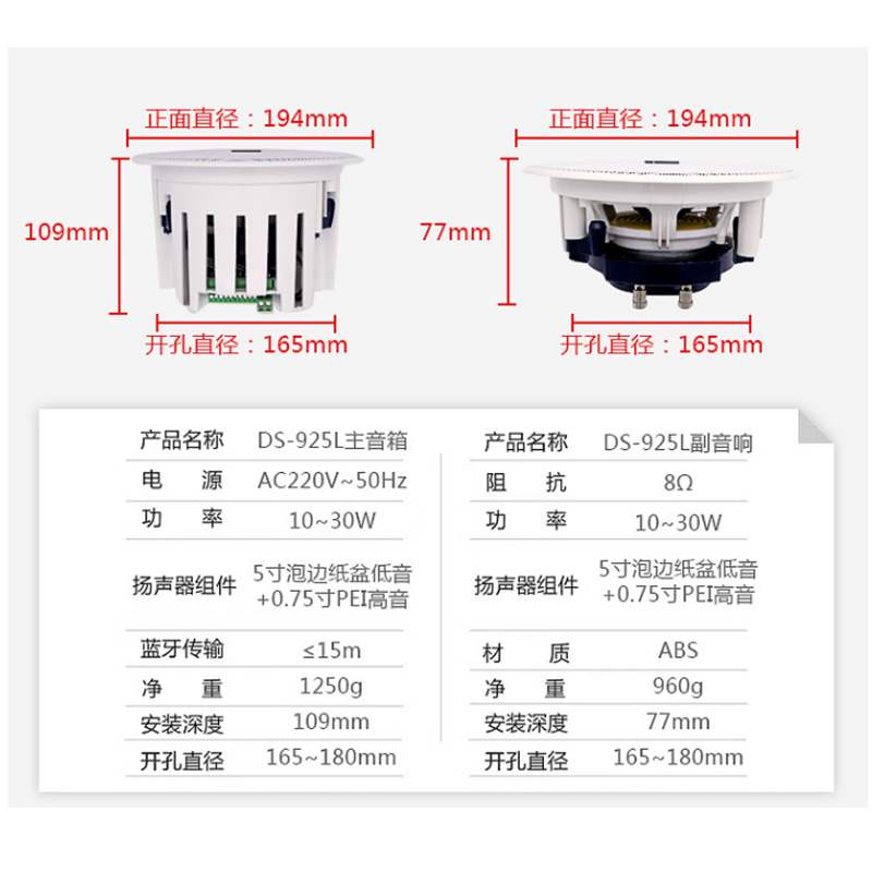 德国博士B&O音效家用无线蓝牙音响嵌入式吸顶喇叭重低音喇叭音响 - 图0