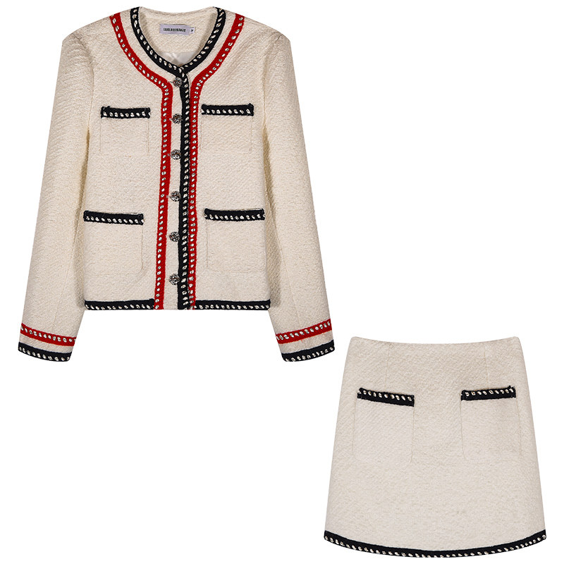 落落狷介 韩剧小香两件套装毛呢小香风套装裙女小个子穿搭一整套,淘宝优惠券,粉丝福利购,淘宝优惠卷