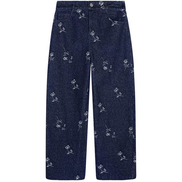 Luo Luo Gongjie embroided ກາງເກງ jeans ຂອງແມ່ຍິງ