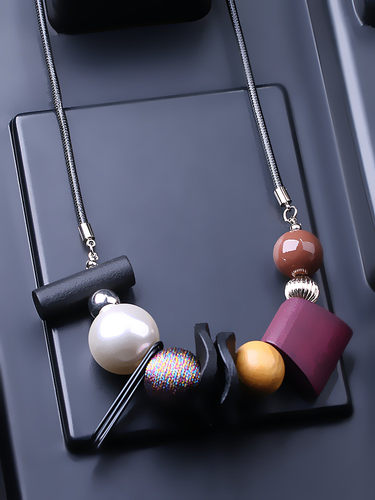 夸张装饰项链2026年新款女配饰时尚款民族风毛衣项链饰品衣服挂件 - 图2