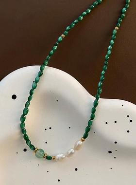 春夏小清新配饰绿色项链