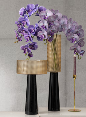 紫色系蝴蝶兰仿真花单支兰花假花塑料花艺餐桌摆件插花永生花花艺