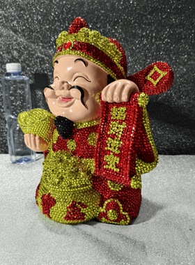 手工DIY贴钻财神爷摆件店铺招财