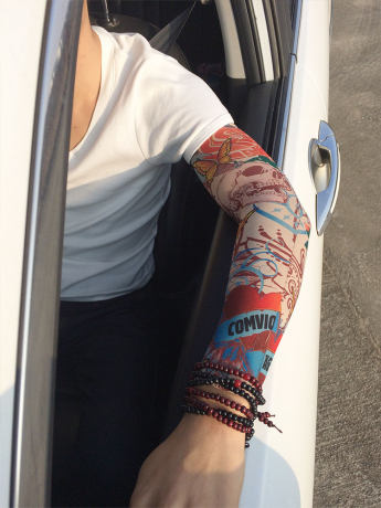 Small Size Riding Sleeve Tattoo Sleeve Seamless Men And Women Flower Arm Outdoor Sun Protection Sleeve