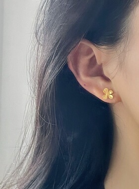 金色桂花耳钉小众设计高级感耳钉