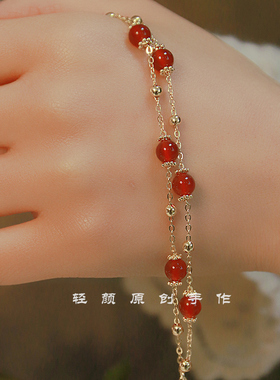 女红玛瑙ins小众设计手链轻奢