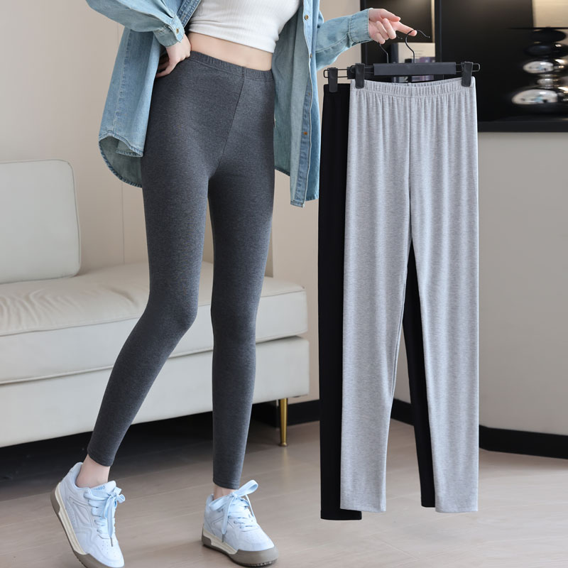 莫代尔秋裤薄款女士内穿高腰高弹外穿秋冬打底裤大码加厚保暖棉裤