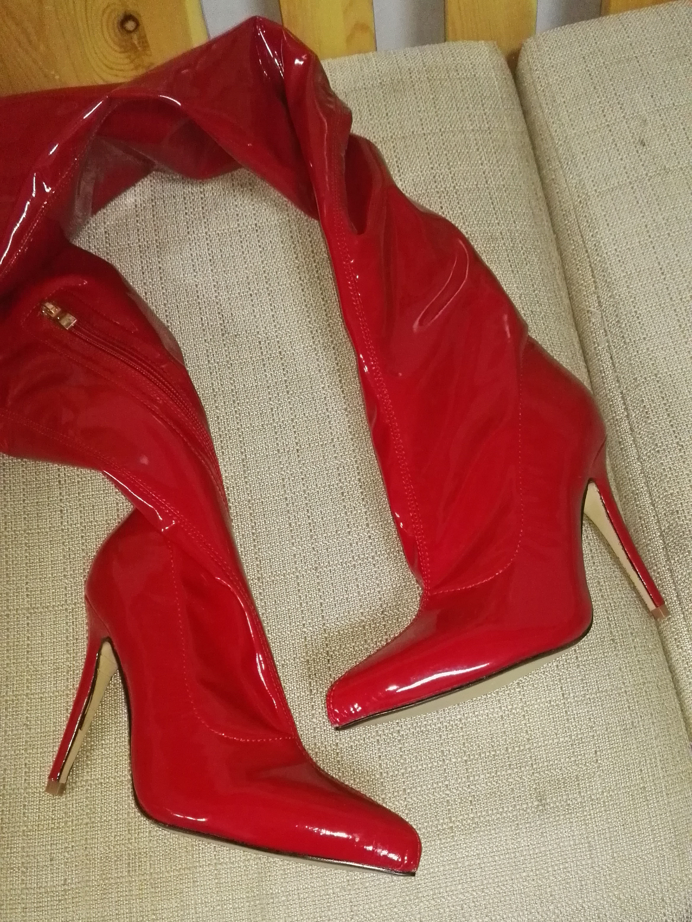 私人定制 四面弹力漆皮裤靴尖头超高跟女靴34-42连体裤靴,淘宝优惠券,粉丝福利购,淘宝优惠卷