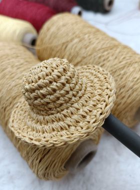 进口细棉草莫兰迪色系夏季钩编帽子包手工DIY毛线可水洗250克价