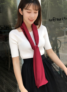 四季双层韩版领巾工作服职业装