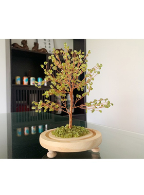 祥云阁自然玻璃新款黄水晶树