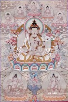 Boutique Silver Leaf Imaginary Emptiness Bodhisattva Great Trend To Bodhisattva Nepali Pure Hand Painted Tibetan Handmade Donka Hanging Painting