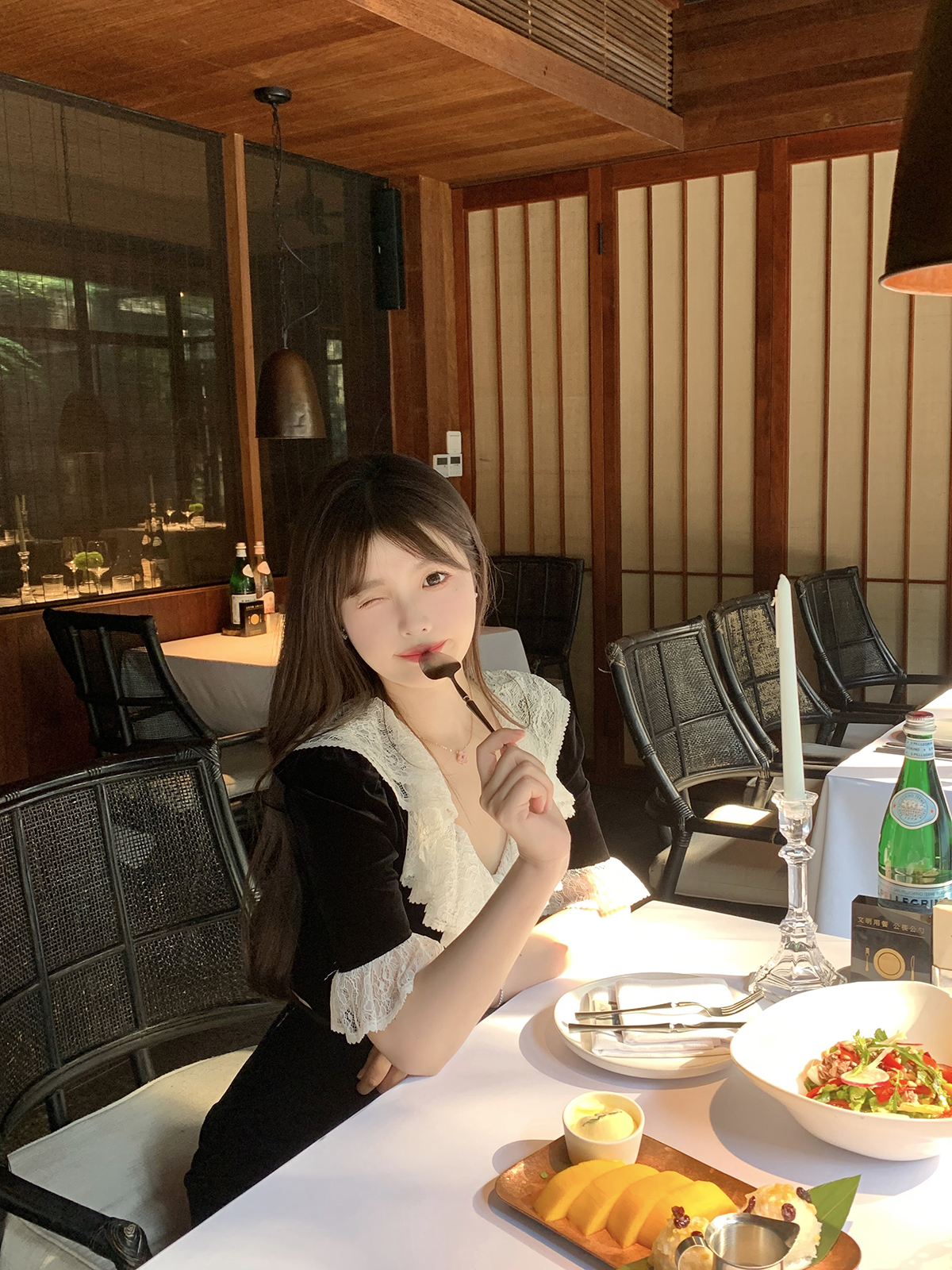 【现货】财阀千金2.0 独家！原C丝绒 法国蕾丝 精致少女套装 - 图3