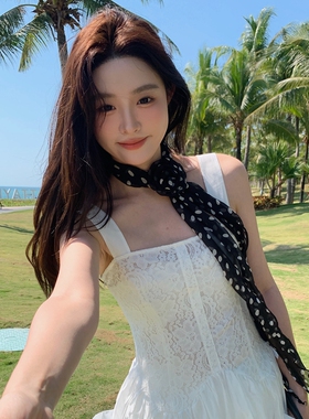 2025新款春夏波点小丝巾