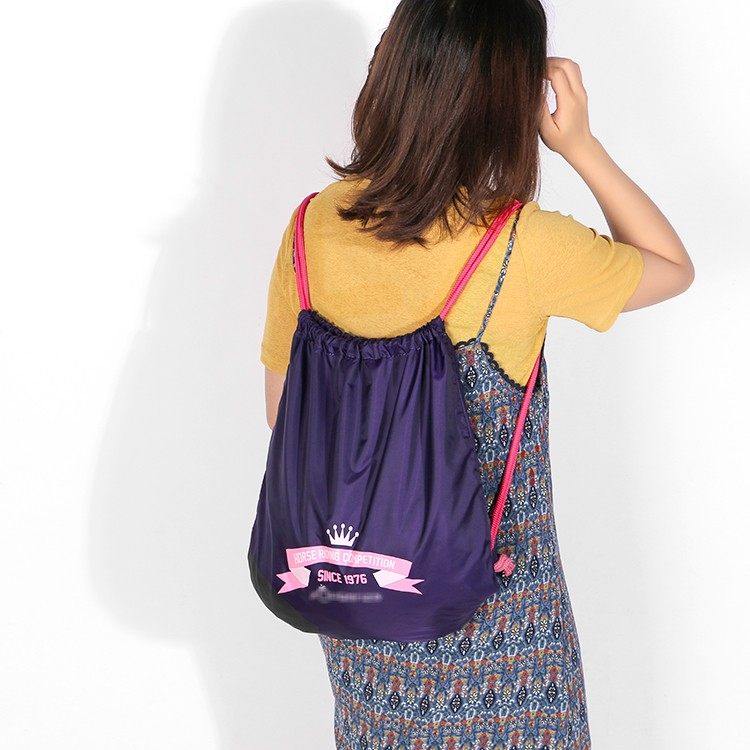 抽绳束口双肩包 大容量女韩版百搭小背包帆布束口袋ins休闲旅行包,淘宝优惠券,粉丝福利购,淘宝优惠卷