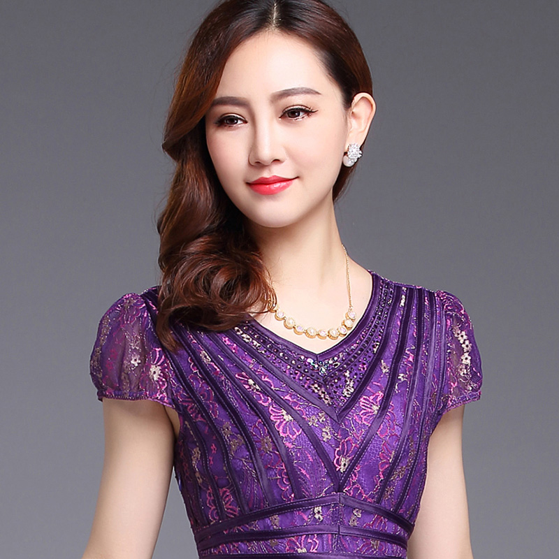 古贝莎2018台湾高端品牌裙子女夏V领拼接花色