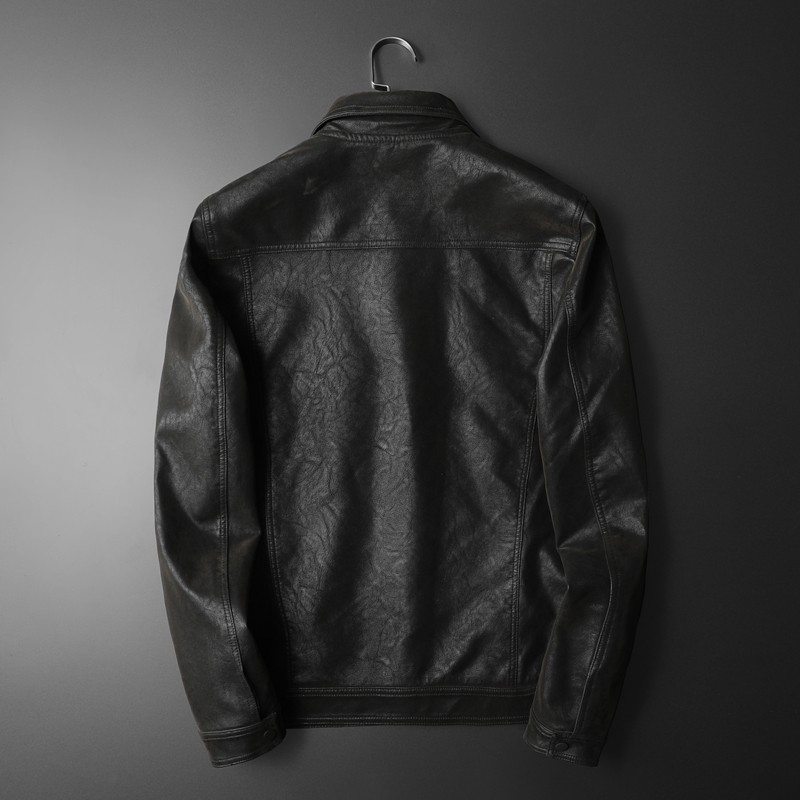 2024秋冬新款男士翻领机车皮外套 修身潮男皮衣6669 P185黑卡,淘宝优惠券,粉丝福利购,淘宝优惠卷