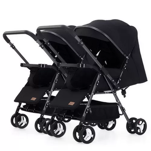 Складная съёмная детская коляска для близнецов с сидением для двоих, можно сидеть и лежать