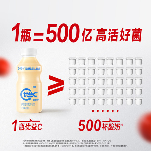 蒙牛优益C原味百香果可选乳酸菌酸奶冷藏发货整箱低温 - 图1