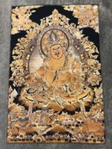 Huang Caishen Tang Card Embroidery Woven Brocade Paintings of Tibetan Buddhist statues Portrait Xuanguan Paintings of Tibetan Golden Silk Hanging Paintings and Decorative Paintings