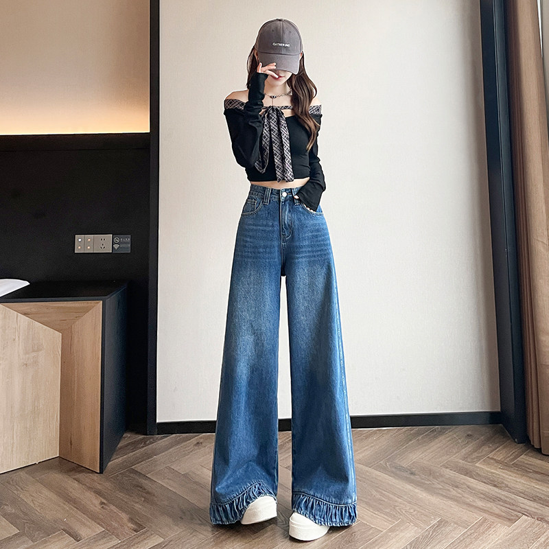 复古怀旧休闲阔腿宽松时尚牛仔裤女,淘宝优惠券,粉丝福利购,淘宝优惠卷