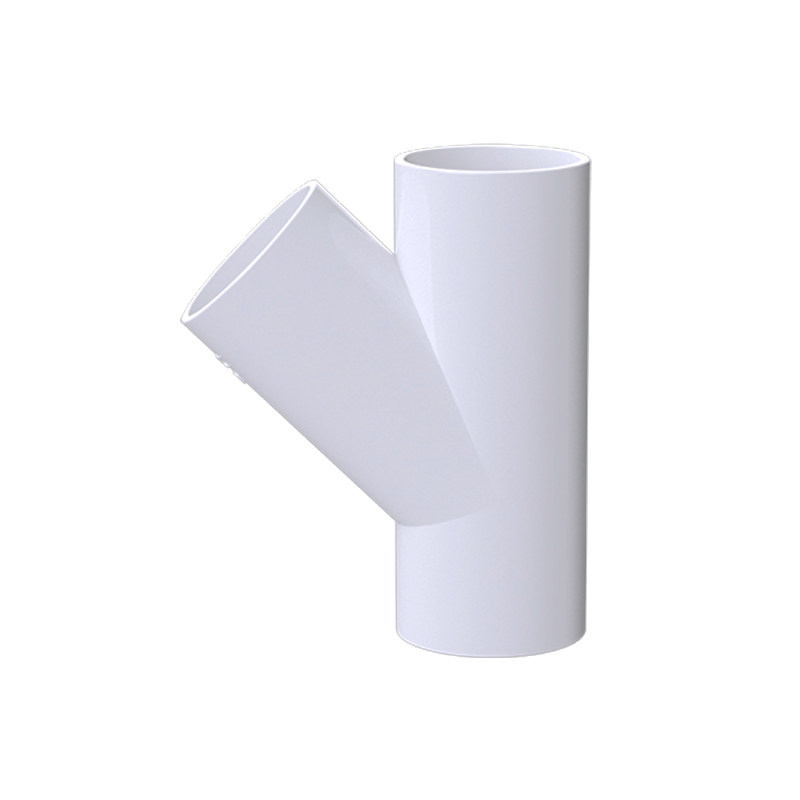 PVC斜三通Y型y三通接头塑料人字配件水管管件4分6分1寸20 25 32mm_虎窝淘