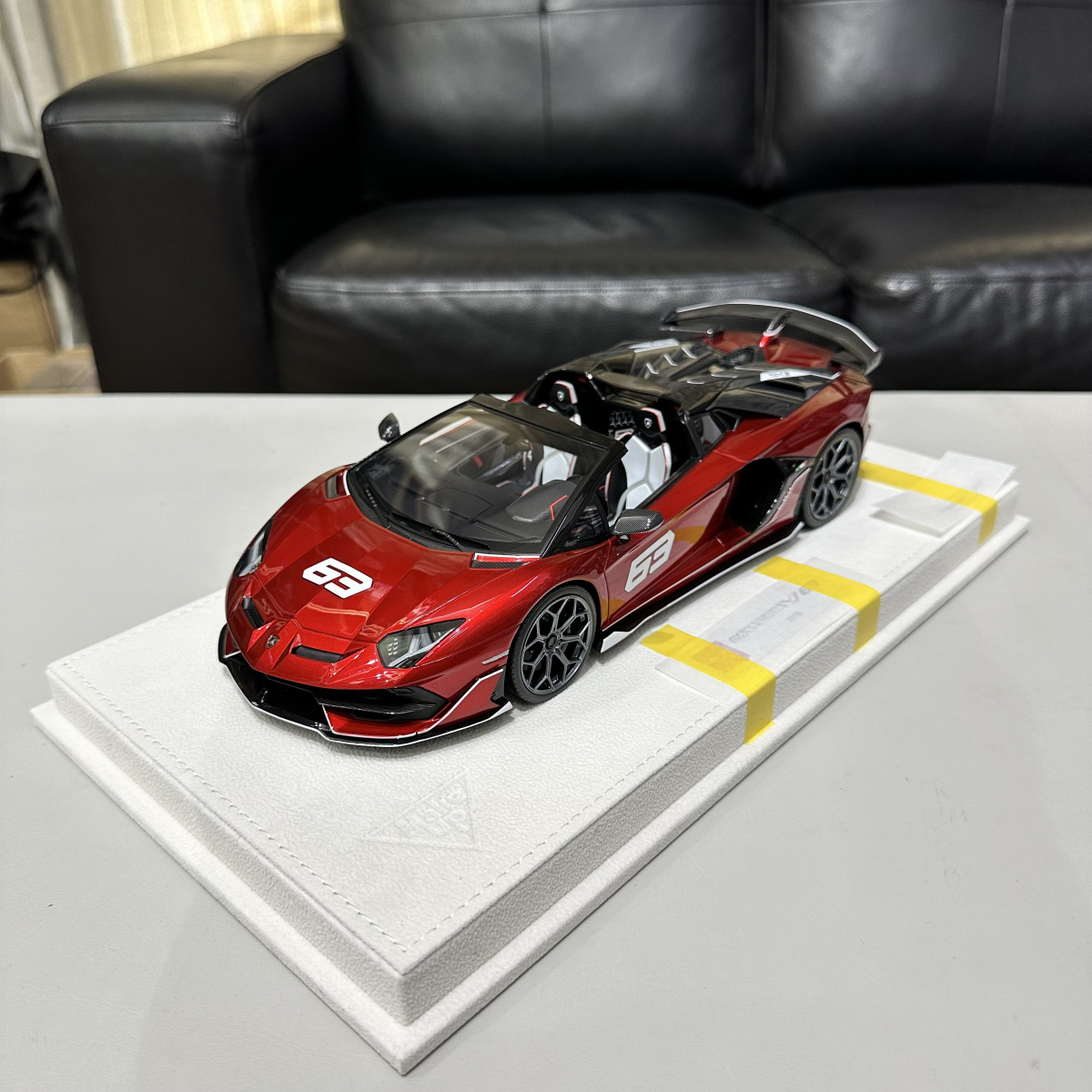 make up 1:18兰博基尼SVJ 63号 aventador大牛敞篷树脂车模-图0