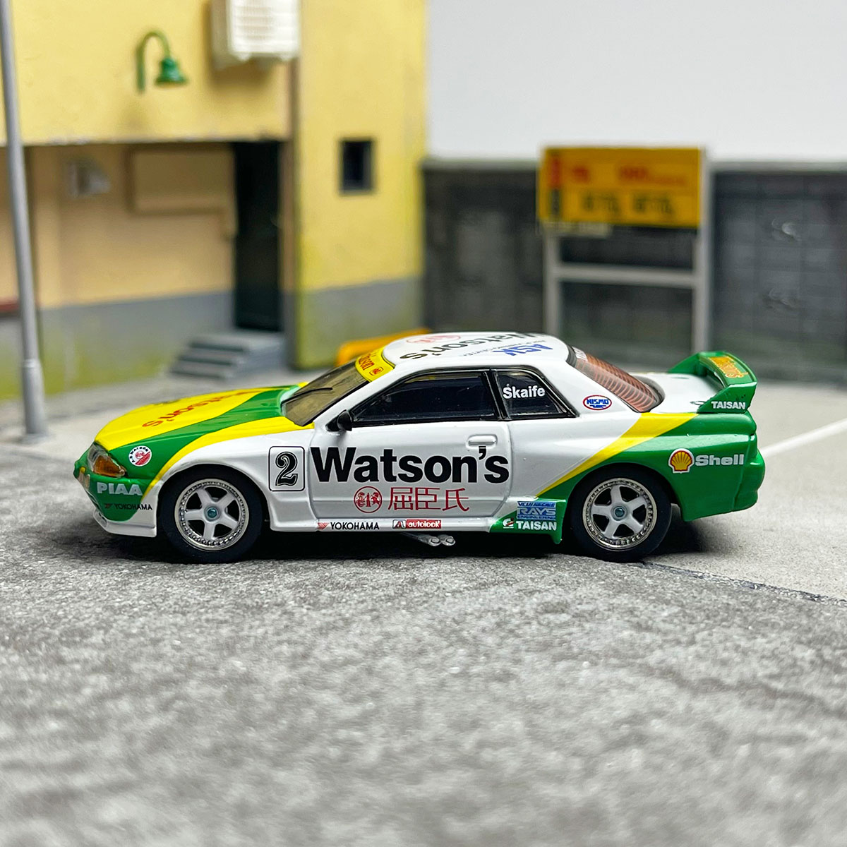 TSM MINI GT 1:64尼桑GTR32日产GTR 1991 Macau合金汽车模型-图2