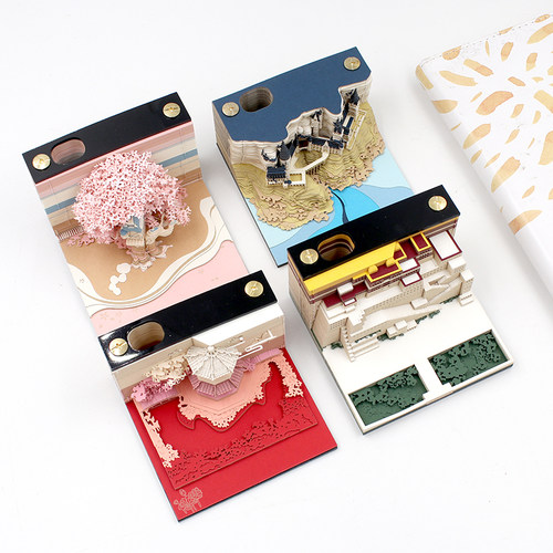 3D立体纸雕便签纸diy手撕霍格沃兹城堡艺术摆件创意生日礼物礼盒 - 图0