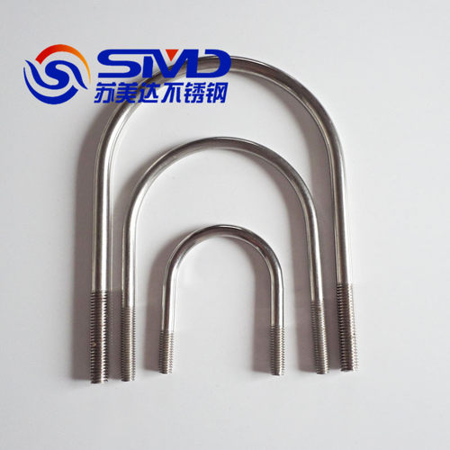 304不锈钢加长u型螺丝带挡板u型管卡U型直角螺栓方形卡箍骑马管箍 - 图1