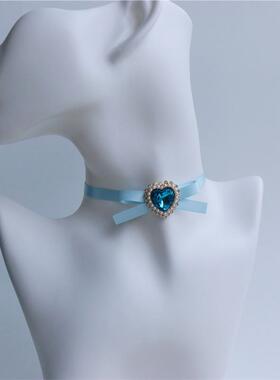 可爱洛丽塔蝴蝶机baby蓝项链项圈