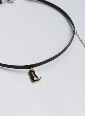 星空猫咪可爱项圈choker细皮绳女