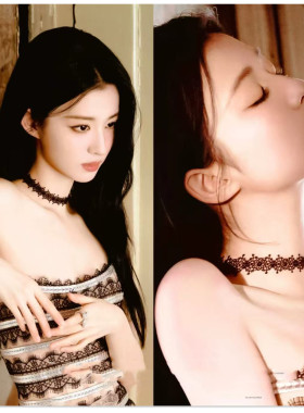 明星同款晚宴简约蕾丝锁骨链项圈