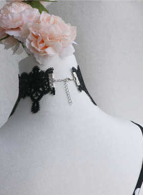 复古小众拍三免一蕾丝颈链宽项圈