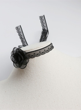 舞动黑色系带气质款日常出街项链