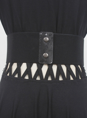 时尚宽版蕾丝腰封女款百搭连衣裙上衣装饰腰带丝绸弹性收腰带皮带