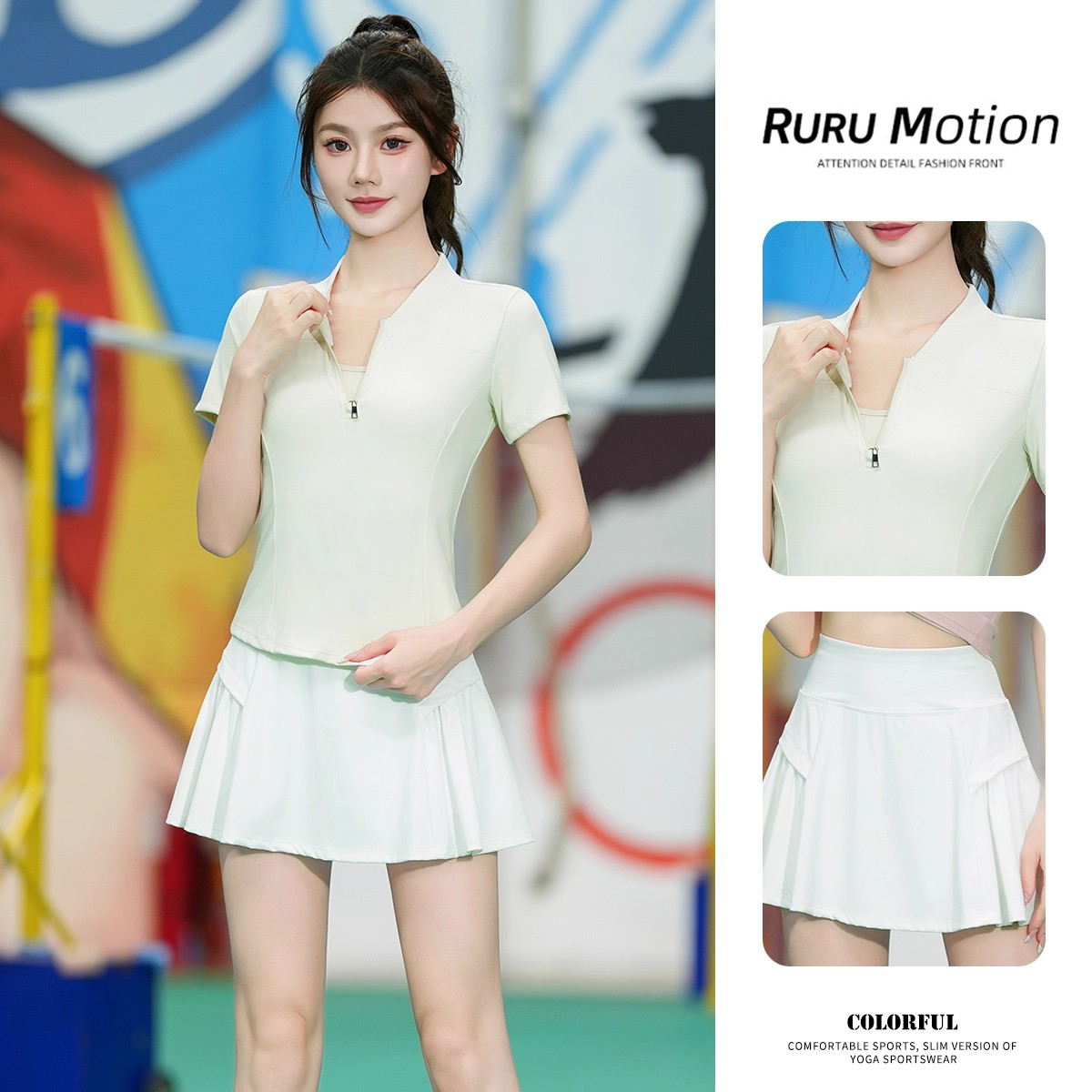 短袖速干健身套装半拉链女短裙羽毛球跑步瑜伽训练户外夏季跑步服,淘宝优惠券,粉丝福利购,淘宝优惠卷