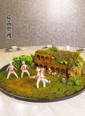 酒店餐桌大圆桌中间创意摆件圆桌装饰餐桌花摆花微景观造景仿真花