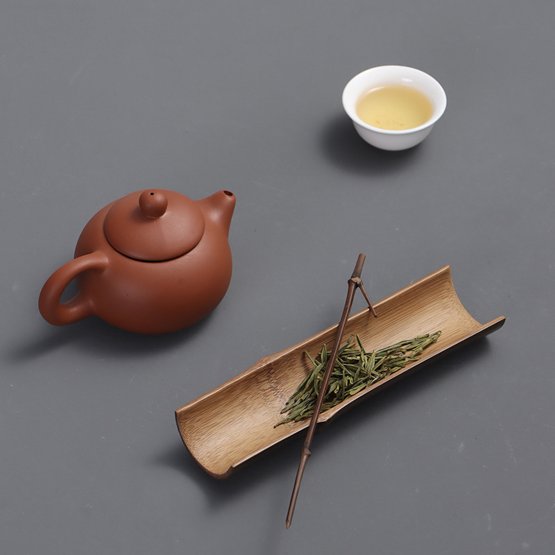 中式手工竹制茶道六君子茶则二件套装茶具新品茶道配件茶夹