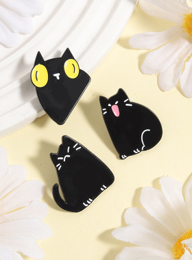 卡通小猫咪金属徽章胸针