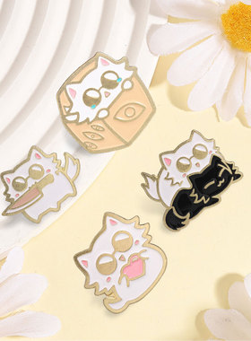 可爱卡通爱心小猫咪金属胸针饰品
