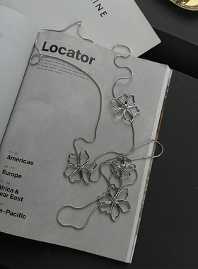 徐琳STUDIO 欧美金属风镂空花瓣长款长吊坠多戴法项链/耳钉/戒指